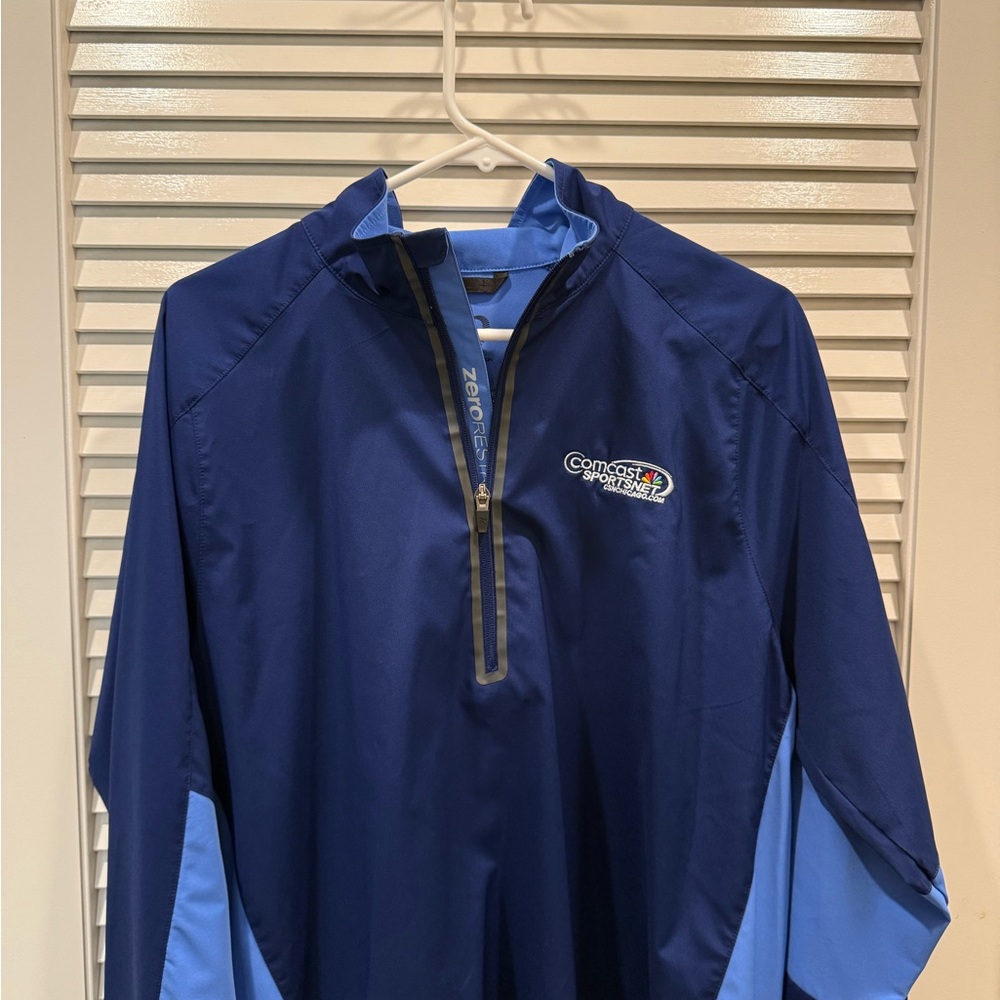 Zero-Restriction Men’s Navy Blue Lightweight Quarter-Zip Jacket